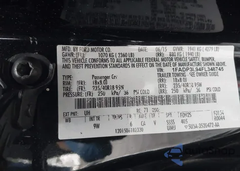 2015 Ford Focus St из США, поврежденный, VIN 1FADP3L94FL348745